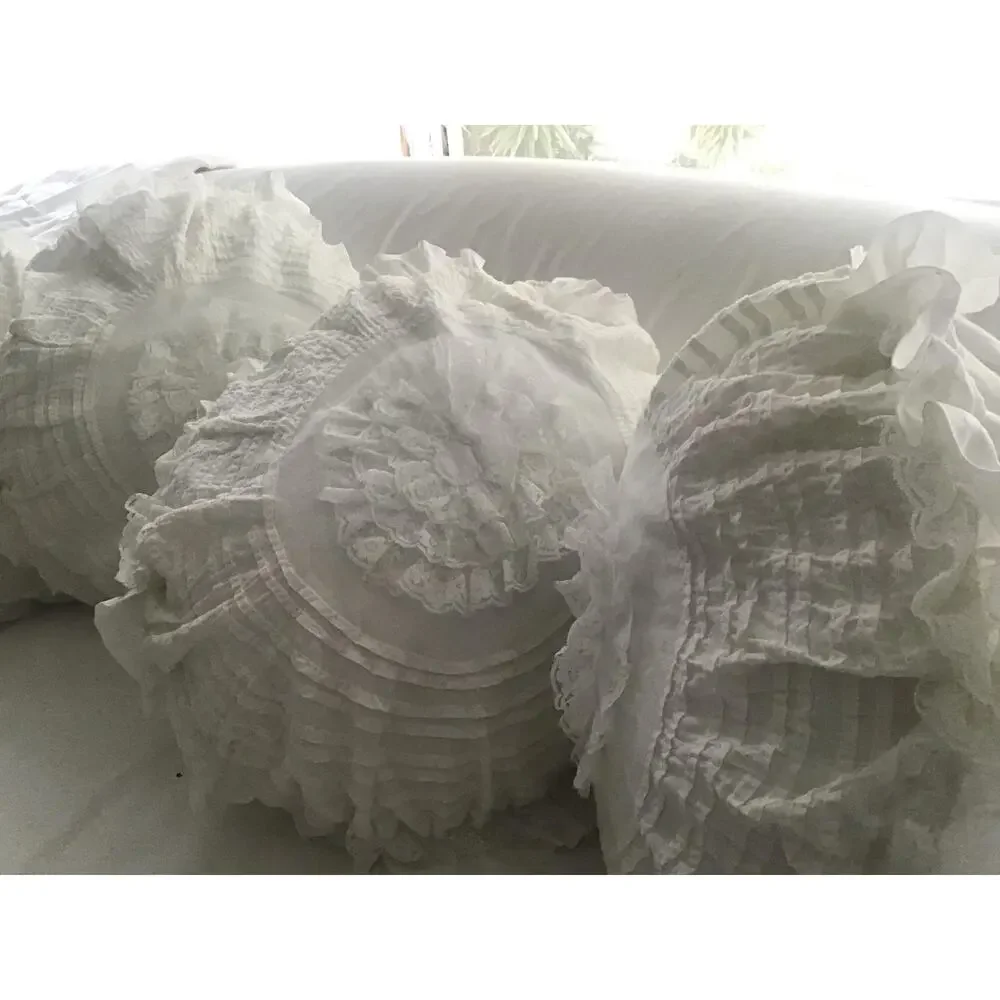 Rachel Ashwell Shabby Chic Couture Petticoat White Pillow Ruffles Lace 20” NEW